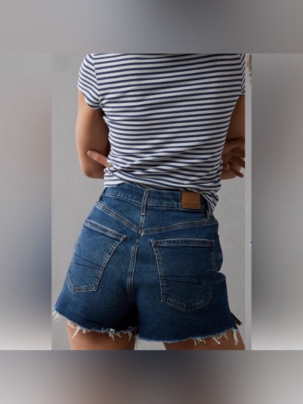 American Eagle Outfitters Dark Blue Denim Cutoff Jean Shorts
